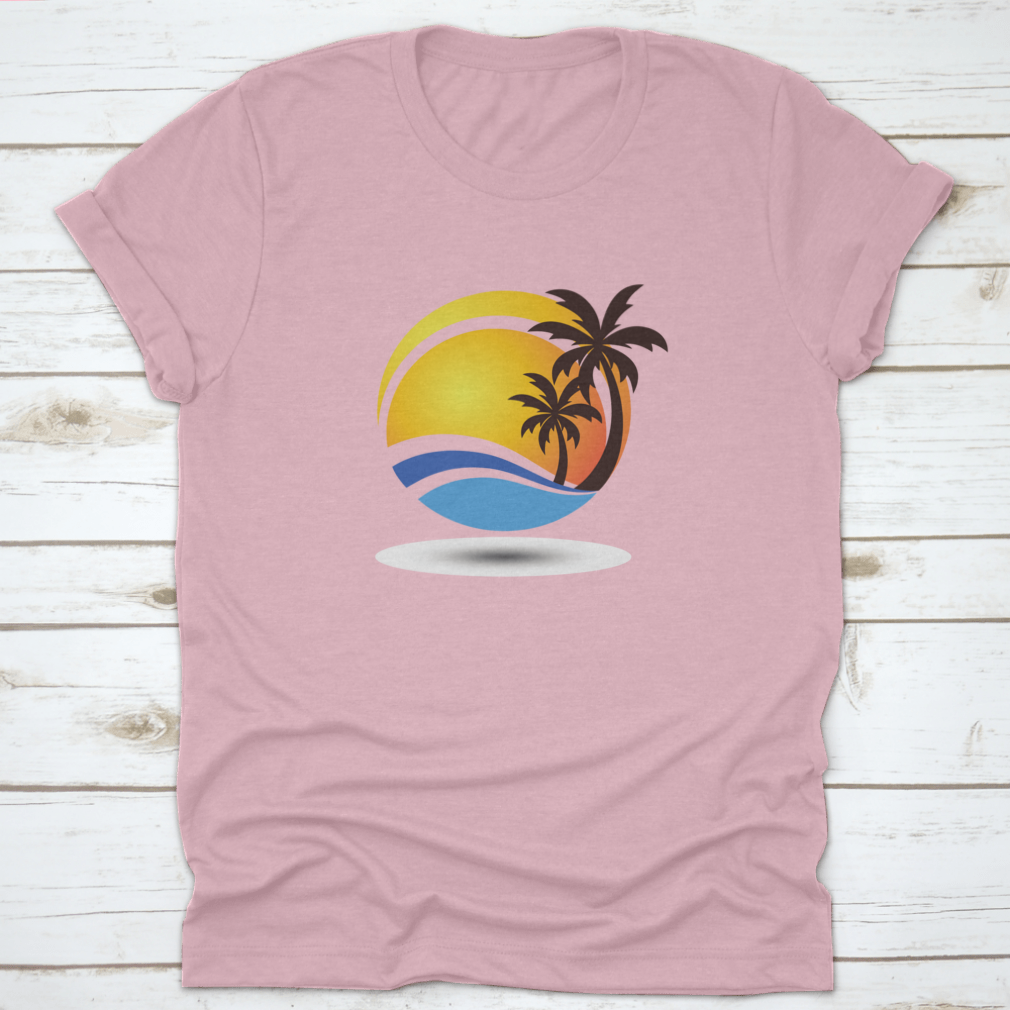 Black Coconut Tree T-shirt featuring a vibrant ocean wave design, made from 100% cotton for comfort and style.