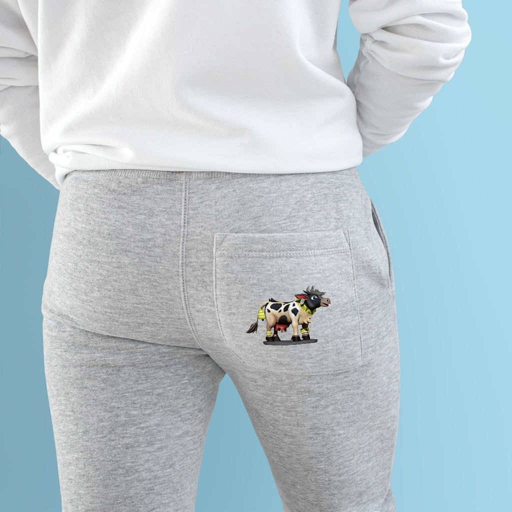 Black Cow Premium Fleece Joggers featuring a stylish design with two side pockets and a customizable back pocket.