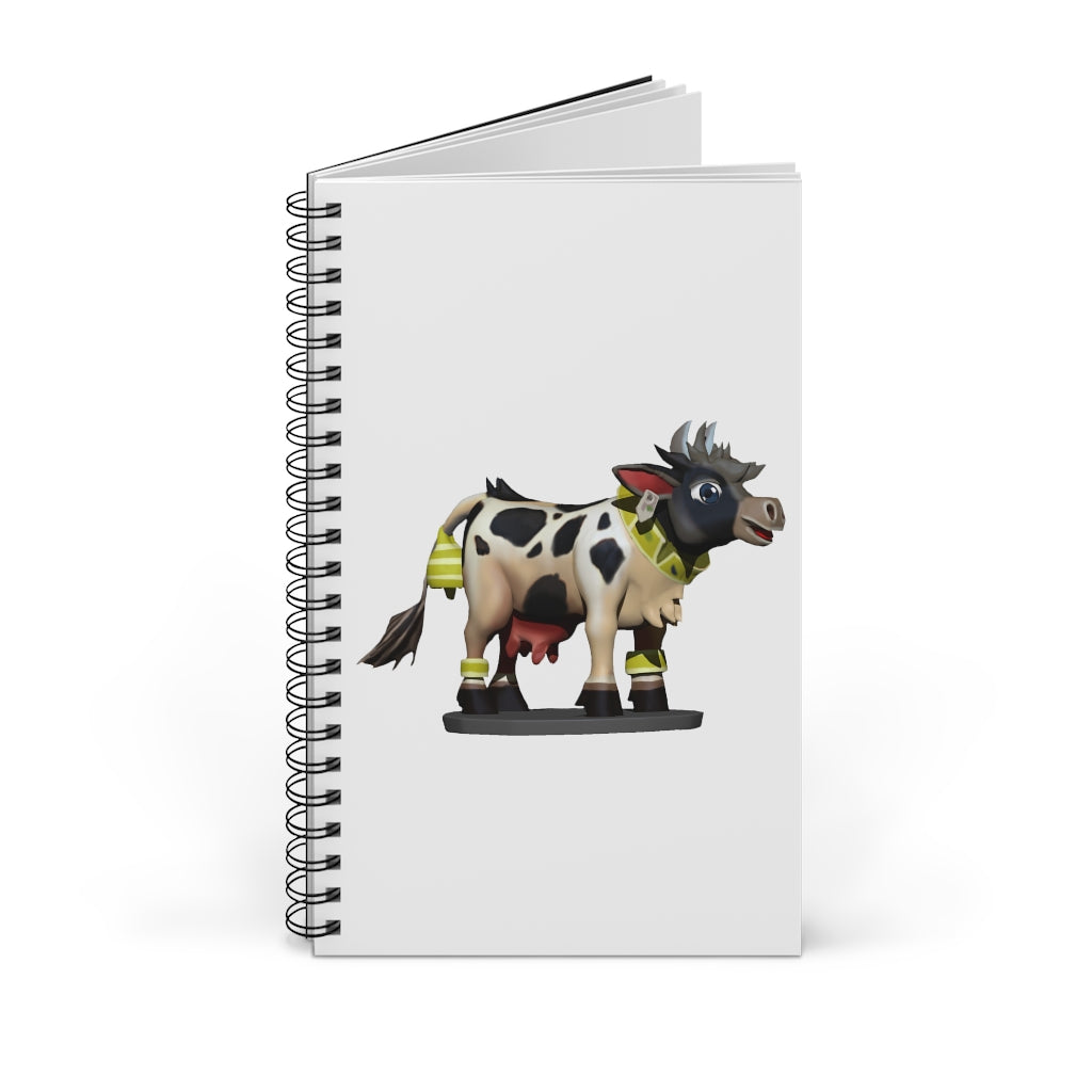 Black Cow Spiral Journal featuring a stylish front cover, available in various styles including blank, dot grid, lined, and task manager.