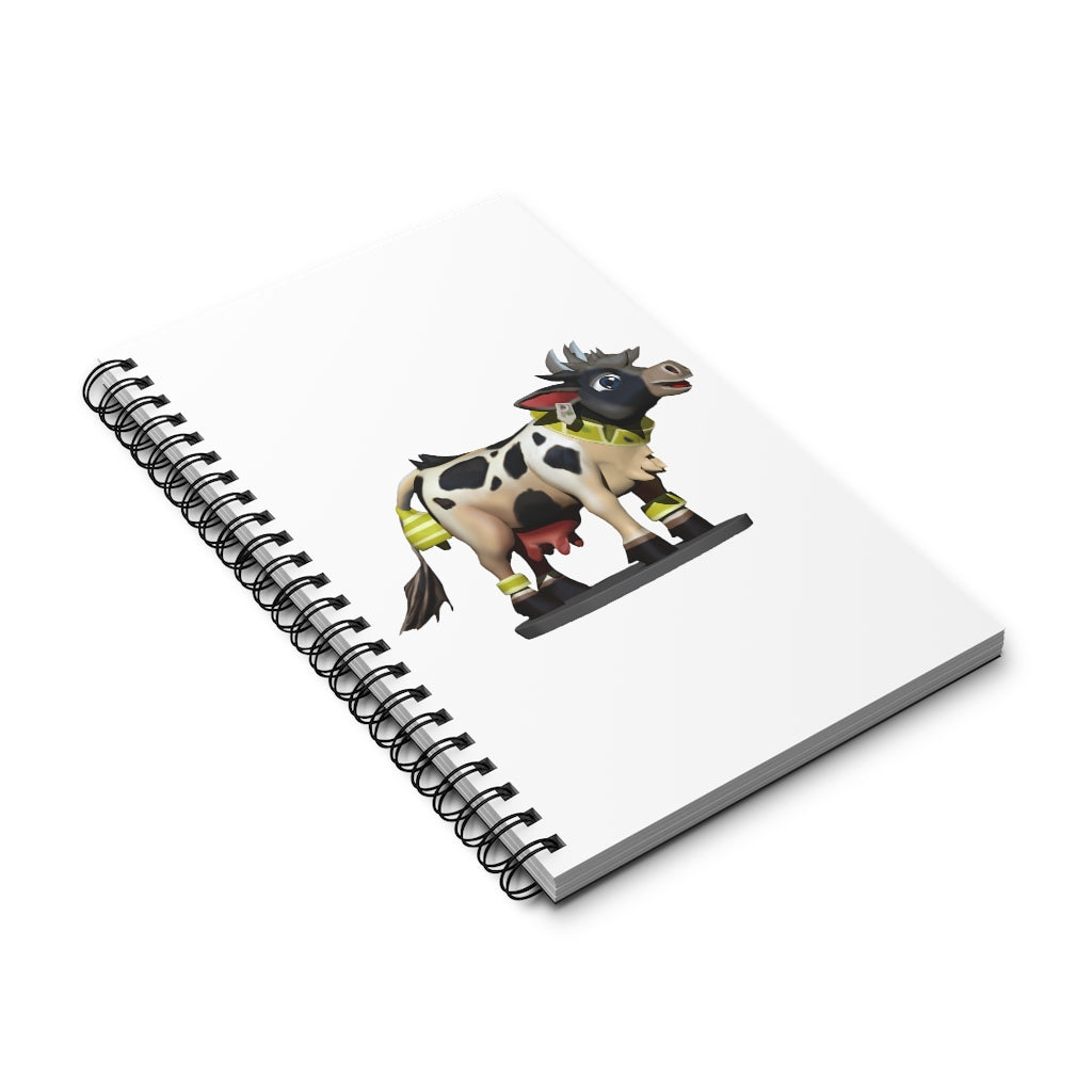 Black Cow Spiral Journal featuring a stylish front cover, available in various styles including blank, dot grid, lined, and task manager.