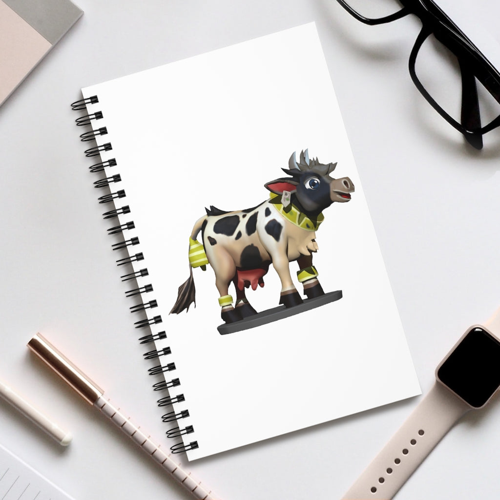 Black Cow Spiral Journal featuring a stylish front cover, available in various styles including blank, dot grid, lined, and task manager.