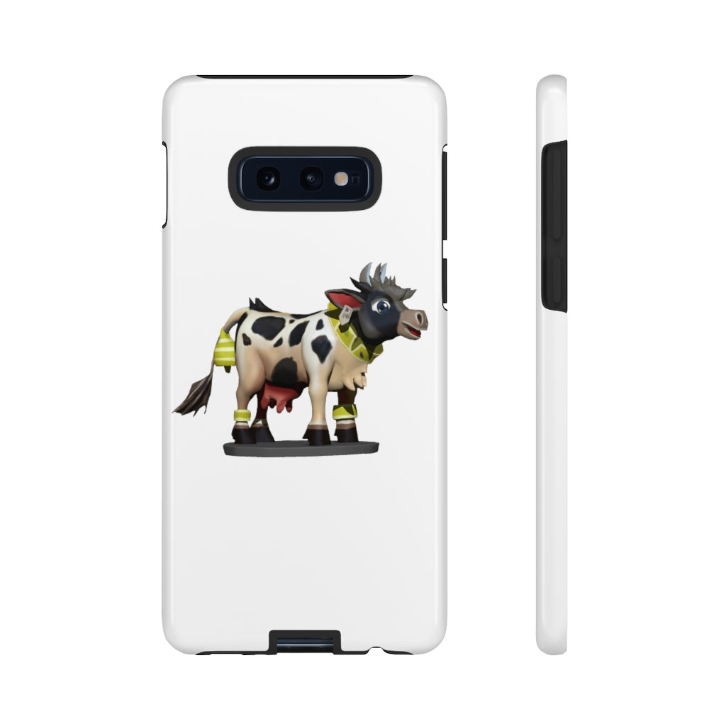 Black Cow Tough Case featuring a stylish design with impact-resistant polycarbonate and TPU liner for smartphone protection.