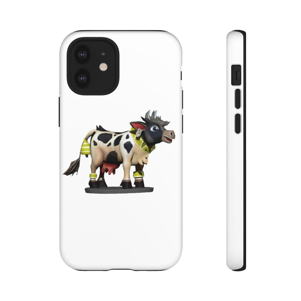 Black Cow Tough Case featuring a stylish design with impact-resistant polycarbonate and TPU liner for smartphone protection.