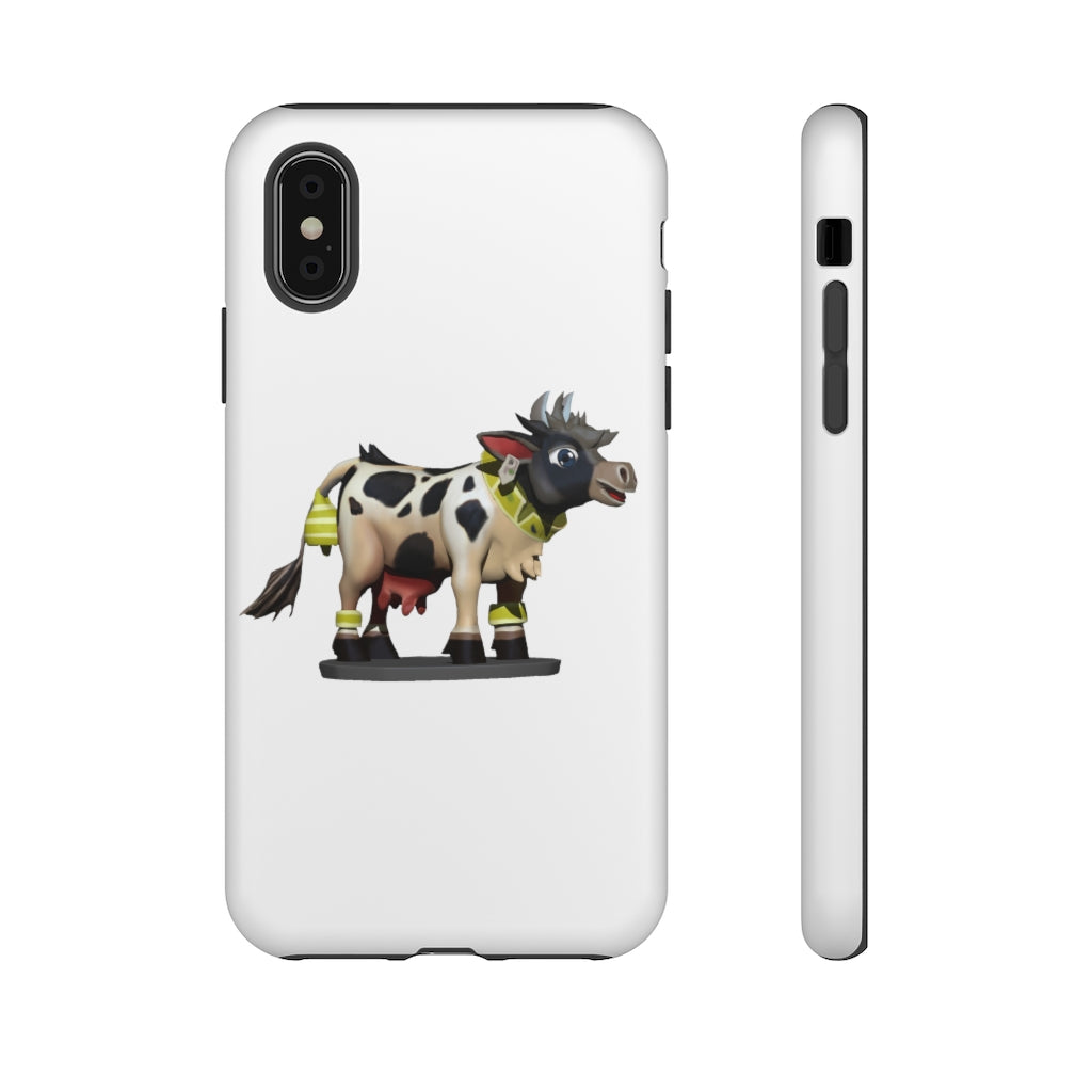 Black Cow Tough Case featuring a stylish design with impact-resistant polycarbonate and TPU liner for smartphone protection.