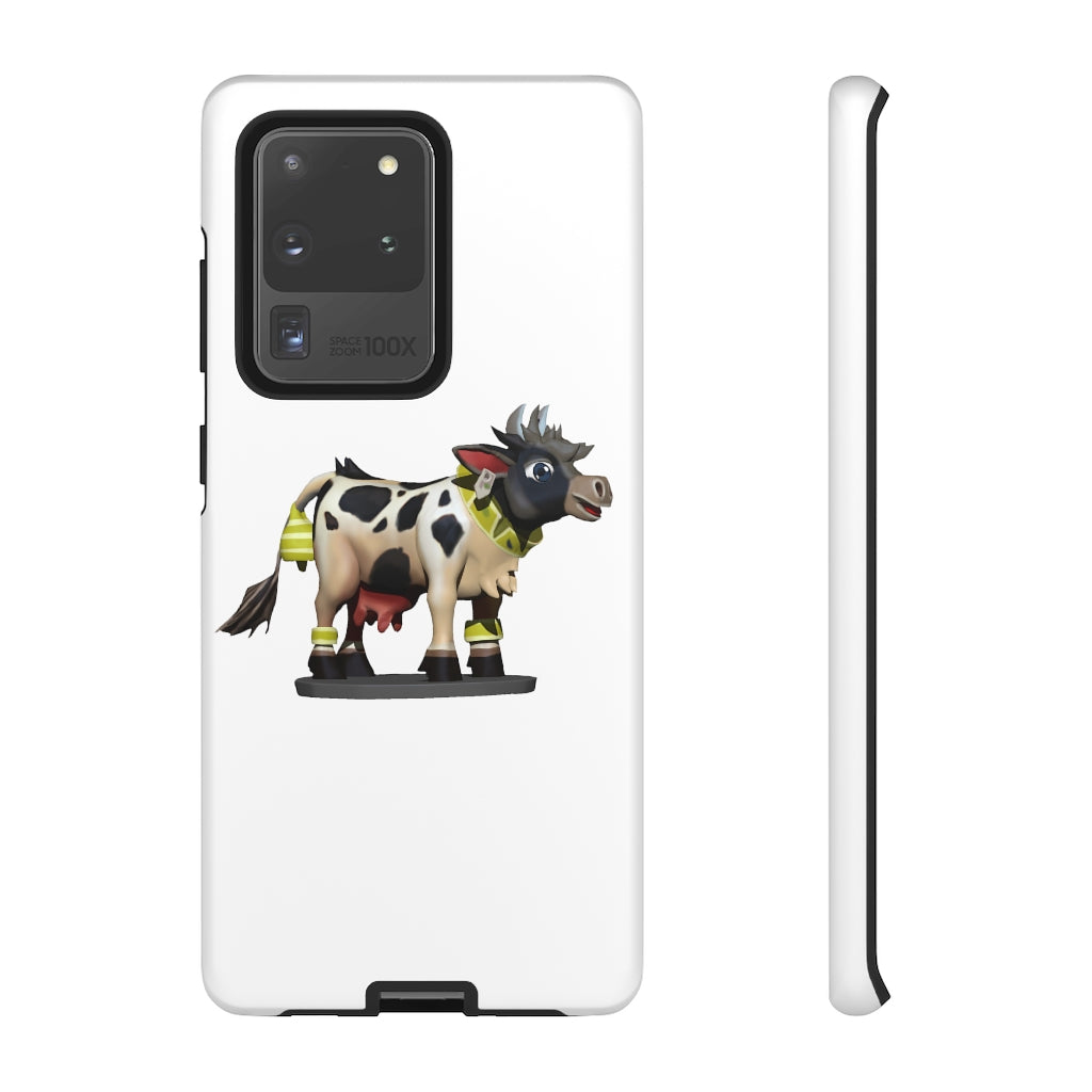 Black Cow Tough Case featuring a stylish design with impact-resistant polycarbonate and TPU liner for smartphone protection.