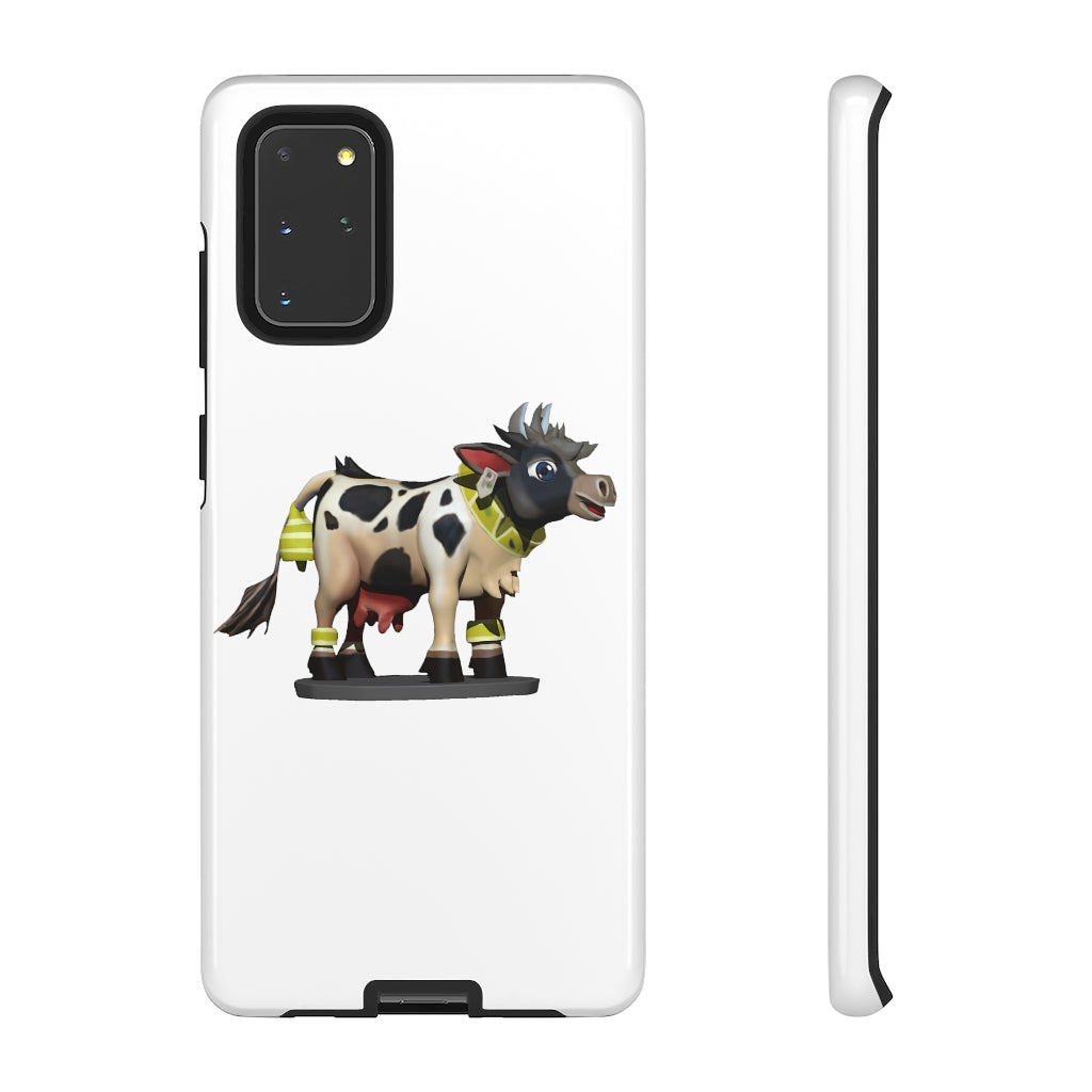 Black Cow Tough Case featuring a stylish design with impact-resistant polycarbonate and TPU liner for smartphone protection.