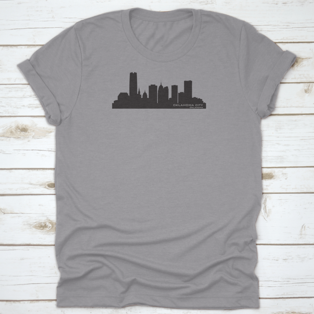 Black Orlahoma Downtown City T-Shirt featuring a classic fit and midweight fabric, perfect for casual wear.