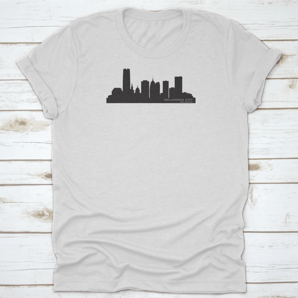 Black Orlahoma Downtown City T-Shirt featuring a classic fit and midweight fabric, perfect for casual wear.