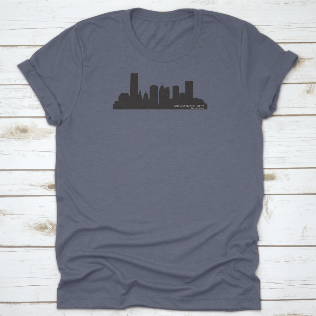 Black Orlahoma Downtown City T-Shirt featuring a classic fit and midweight fabric, perfect for casual wear.