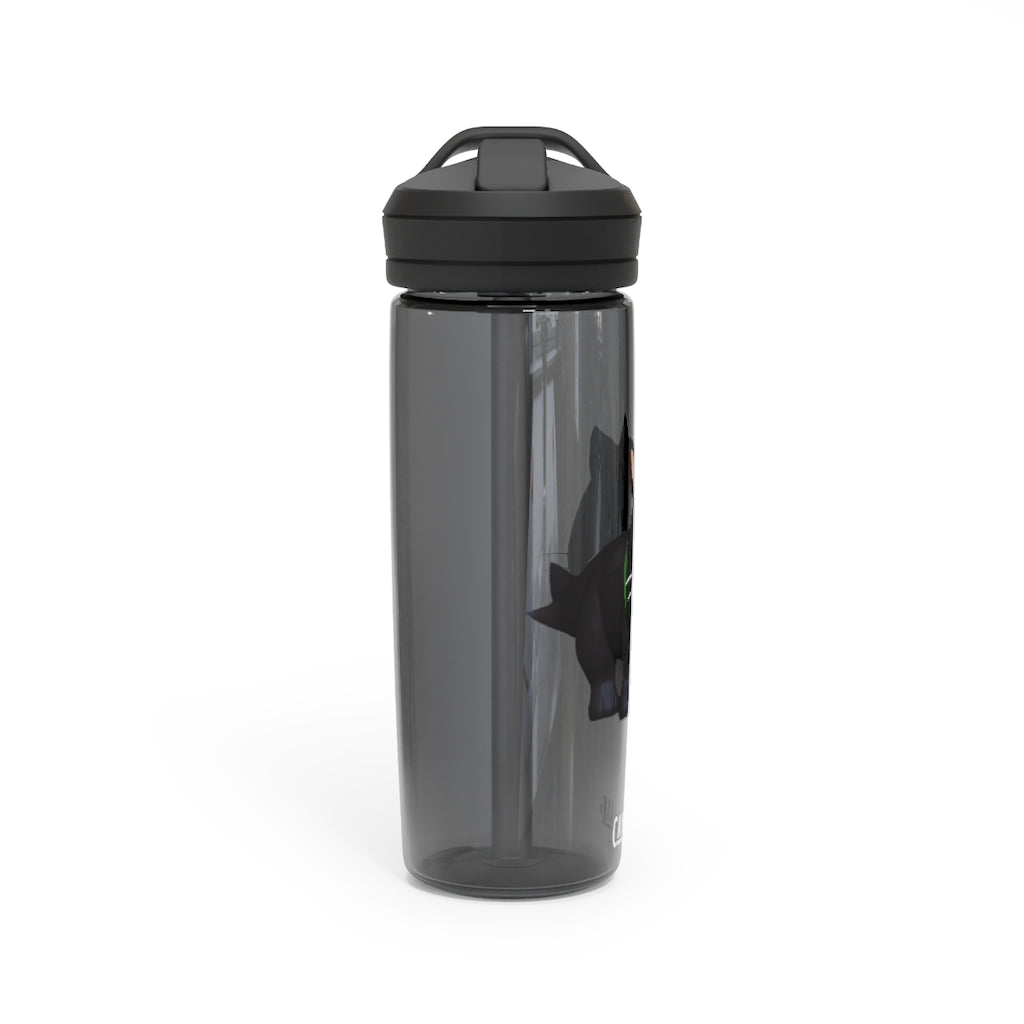 Black Kitty CamelBak Eddy® Water Bottle in 20oz and 25oz sizes, featuring a robust design and spill-proof valve.