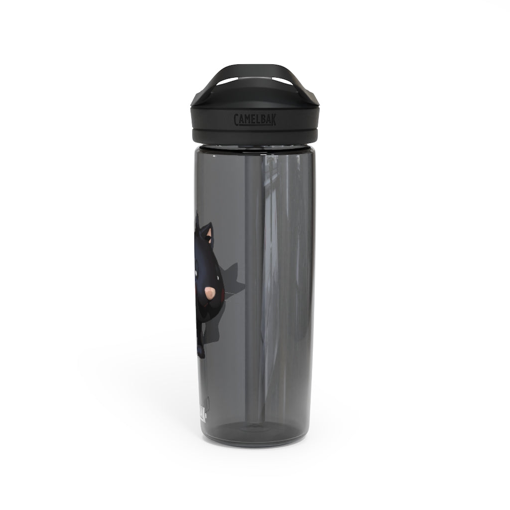 Black Kitty CamelBak Eddy® Water Bottle in 20oz and 25oz sizes, featuring a robust design and spill-proof valve.