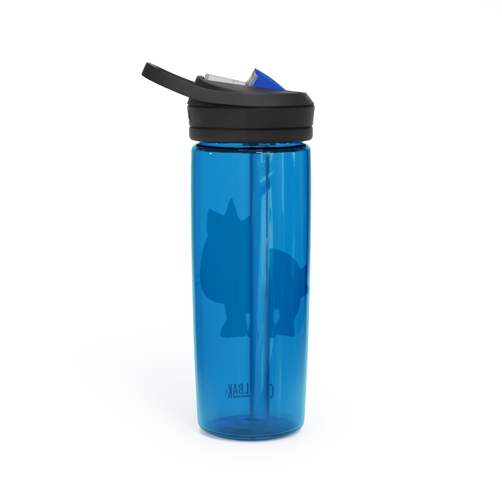 Black Kitty CamelBak Eddy® Water Bottle in 20oz and 25oz sizes, featuring a robust design and spill-proof valve.