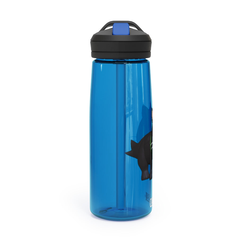 Black Kitty CamelBak Eddy® Water Bottle in 20oz and 25oz sizes, featuring a robust design and spill-proof valve.