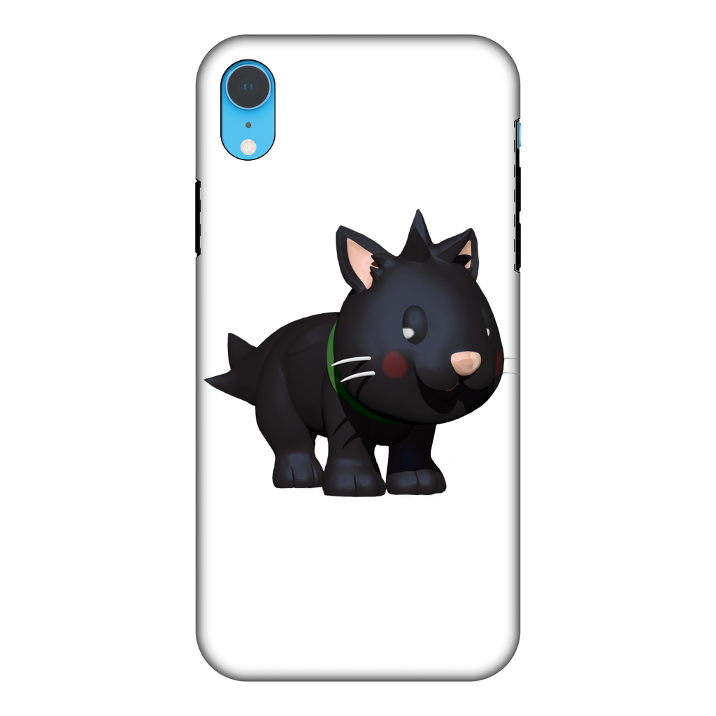 Black Kitty Fully Printed Tough Phone Case featuring a vibrant kitty design, dual-layer protection, and precise cutouts for buttons and camera.