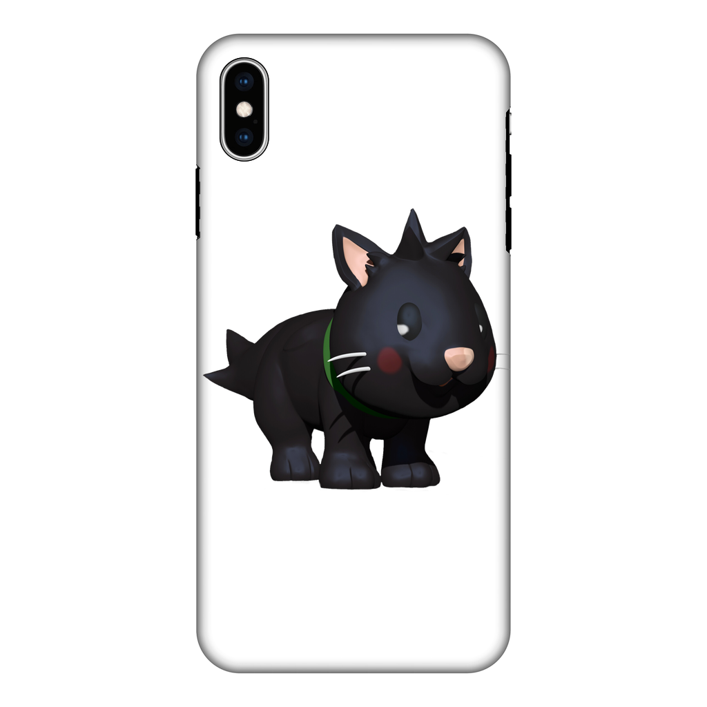 Black Kitty Fully Printed Tough Phone Case featuring a vibrant kitty design, dual-layer protection, and precise cutouts for buttons and camera.