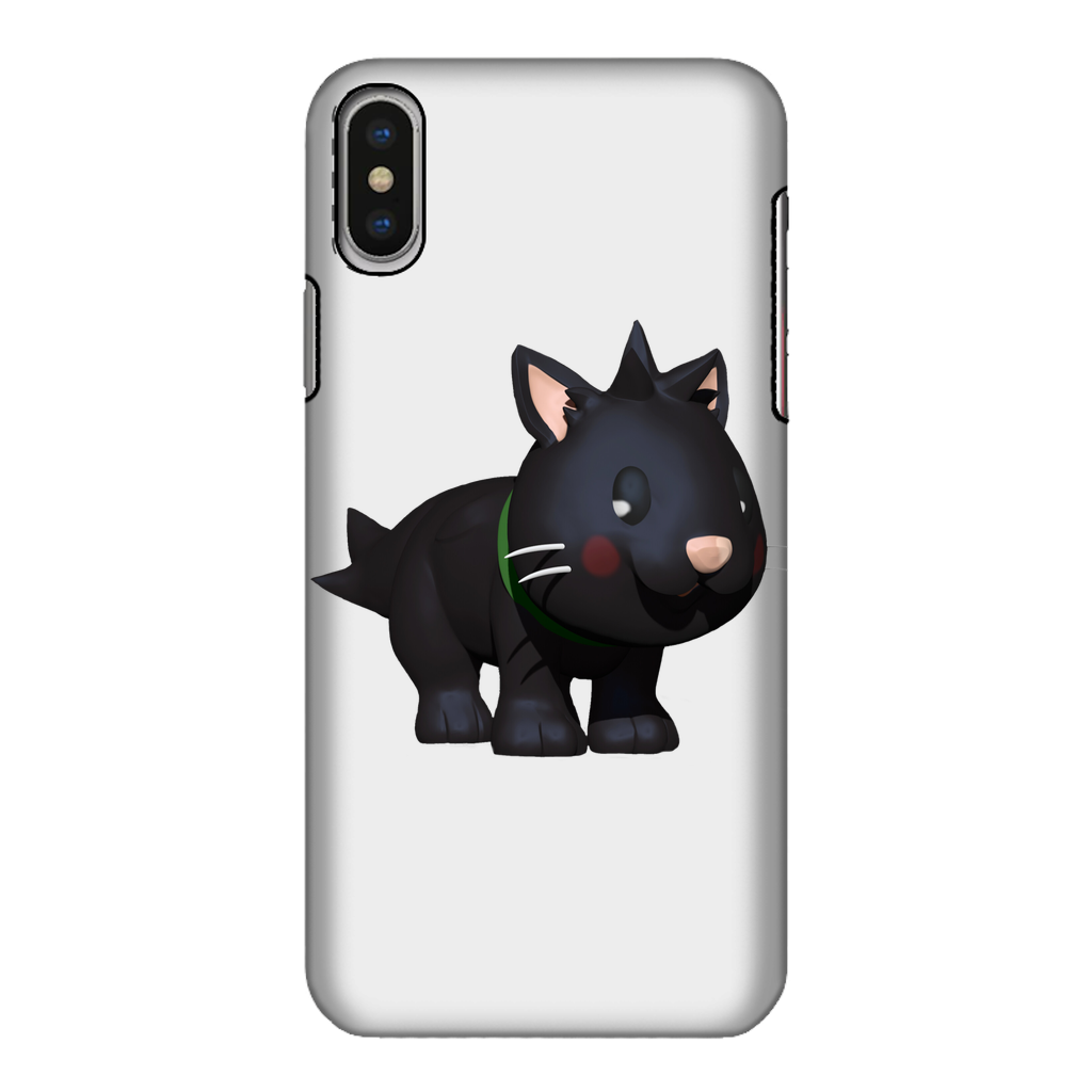 Black Kitty Fully Printed Tough Phone Case featuring a vibrant kitty design, dual-layer protection, and precise cutouts for buttons and camera.