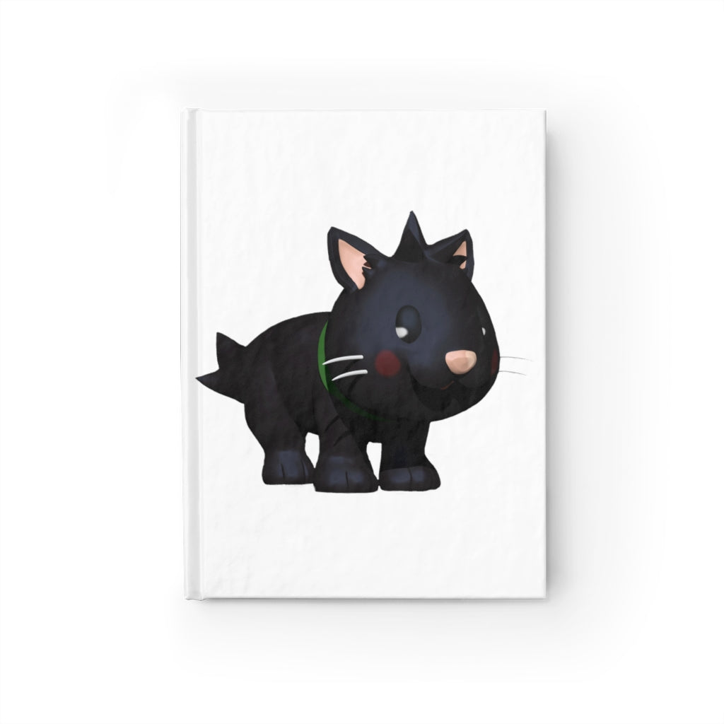 Black Kitty Journal with blank pages and a wraparound print featuring a cute black cat design.