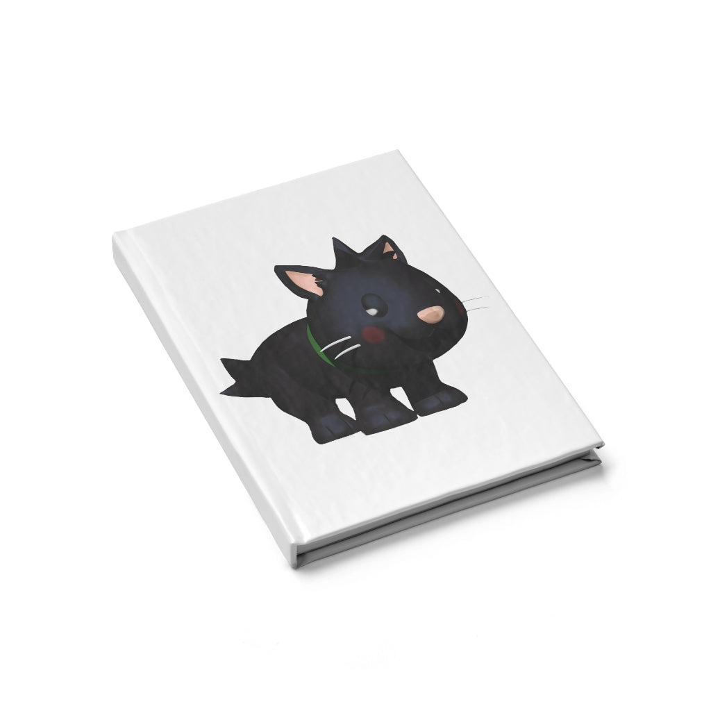 Black Kitty Journal with blank pages and a wraparound print featuring a cute black cat design.