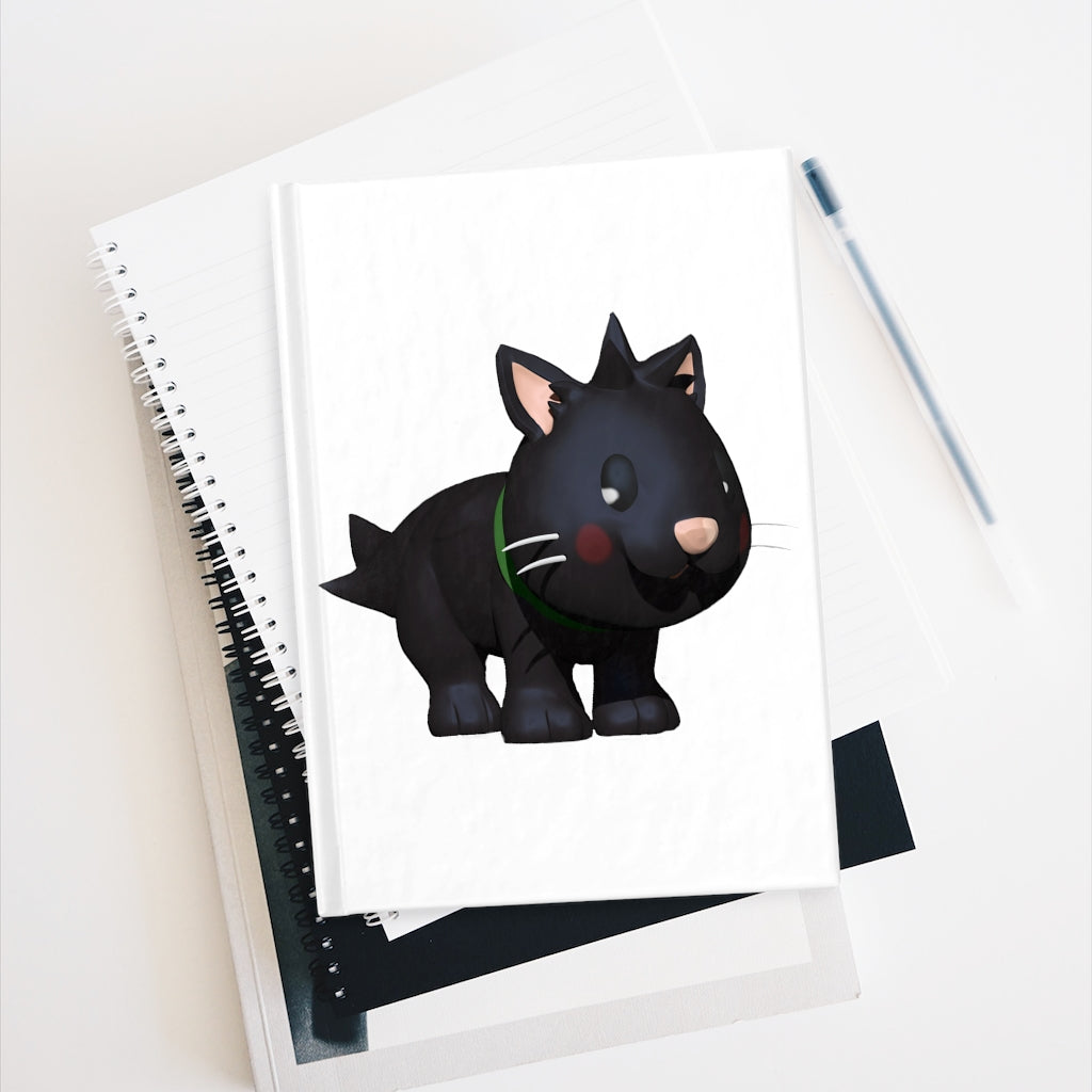 Black Kitty Journal with blank pages and a wraparound print featuring a cute black cat design.