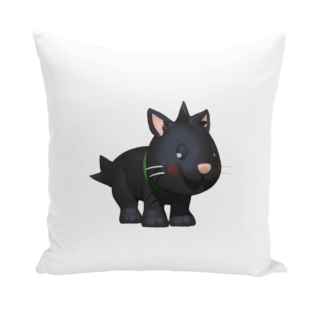 Black Kitty Throw Pillows featuring a stylish design on soft fabric, perfect for home decor.