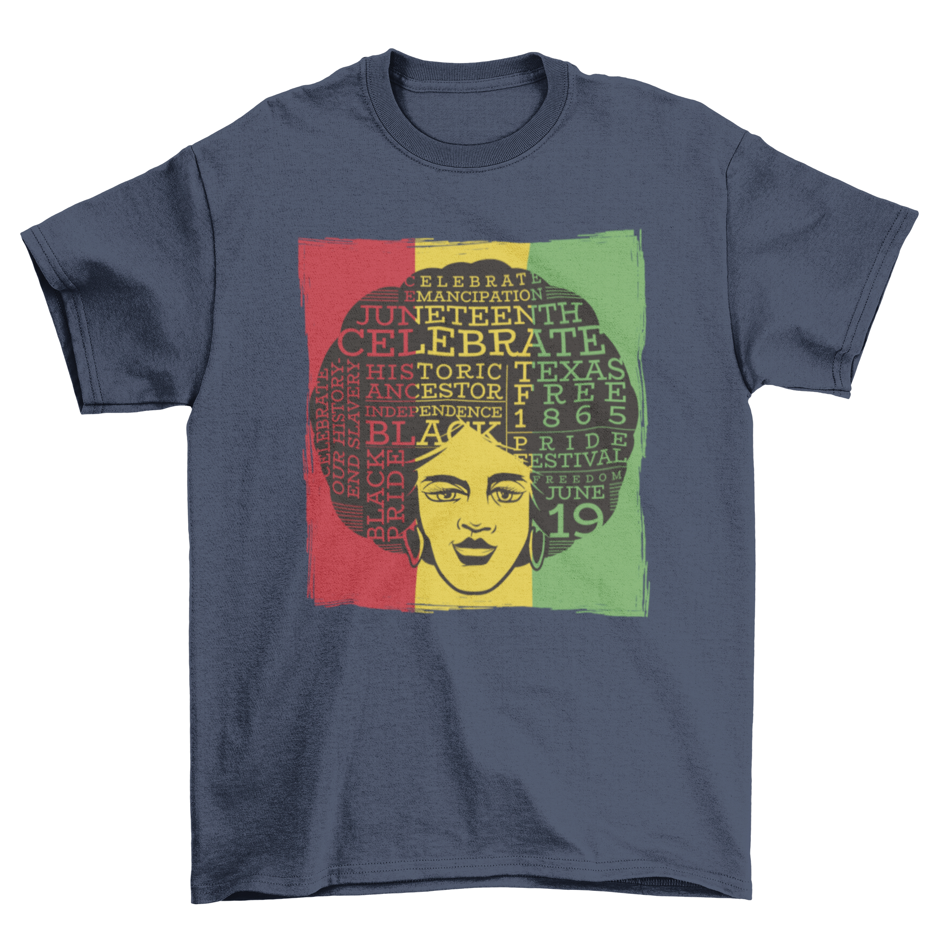 Black pride t-shirt featuring inspiring quotes related to Juneteenth, designed for comfort and style.