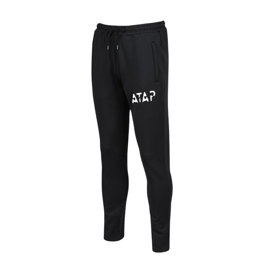 Black Signature Sweatpants made of 100% cotton with zip pockets and ATAP logo on the upper left leg.