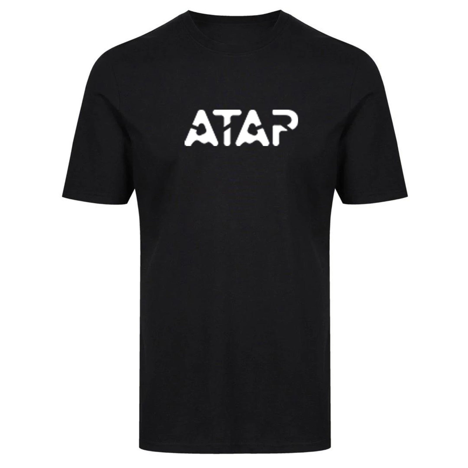 Black Signature T-shirt featuring a crew neckline and ATAP logo on the chest, made from a comfortable cotton-polyester blend.