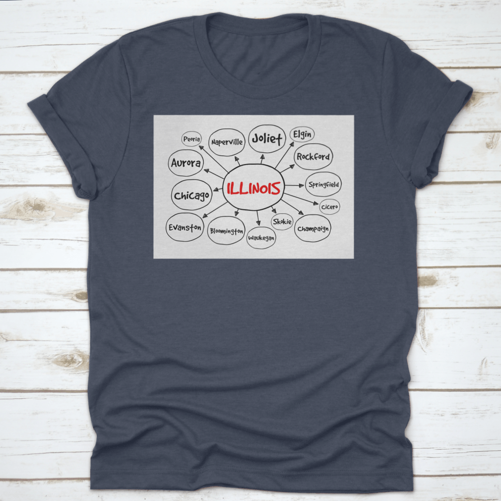 Black silhouette word mind map featuring a list of major US cities highlighted in red, designed for educational and decorative purposes.