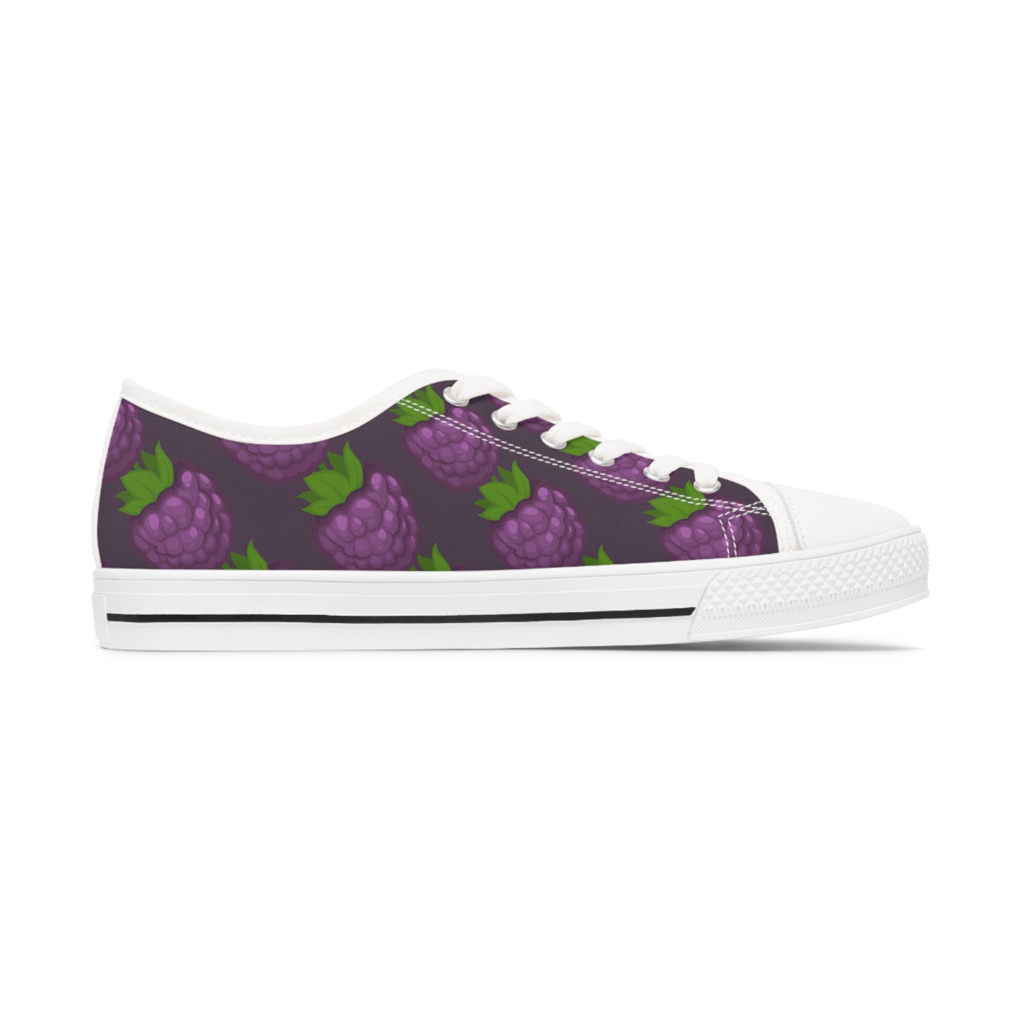 Blackberry Women's Low Top Sneakers in black and white options, featuring breathable canvas and stylish design.