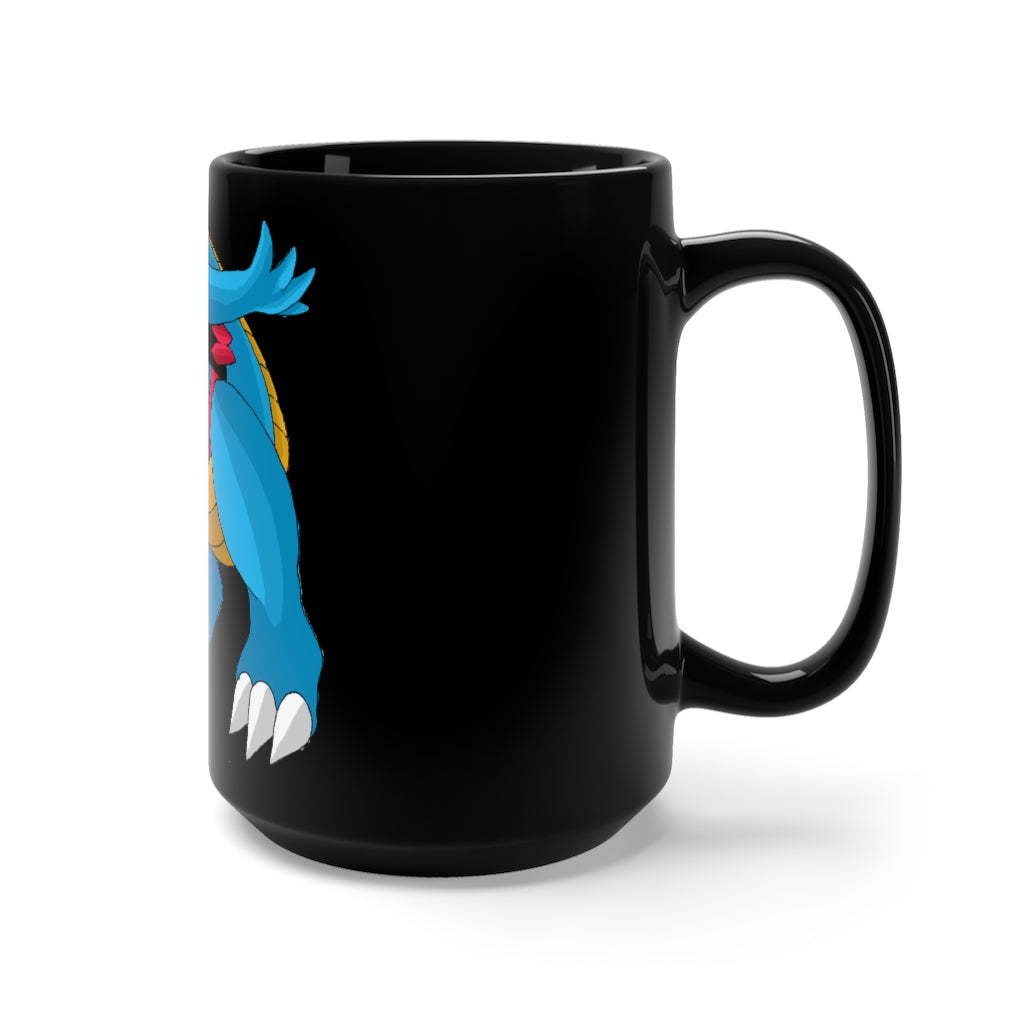 Blastdile Black Mug 15oz featuring a sleek black ceramic design with rounded corners and a comfortable C-handle.