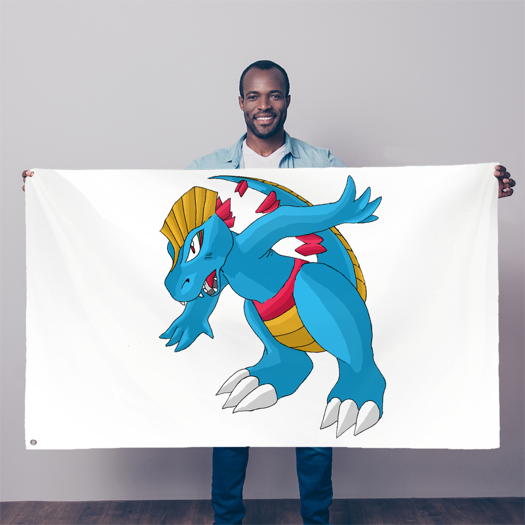 Blastdile Sublimation Flag measuring 5FT x 3FT made from 100% polyester fabric with vibrant colors and double-stitched edges.