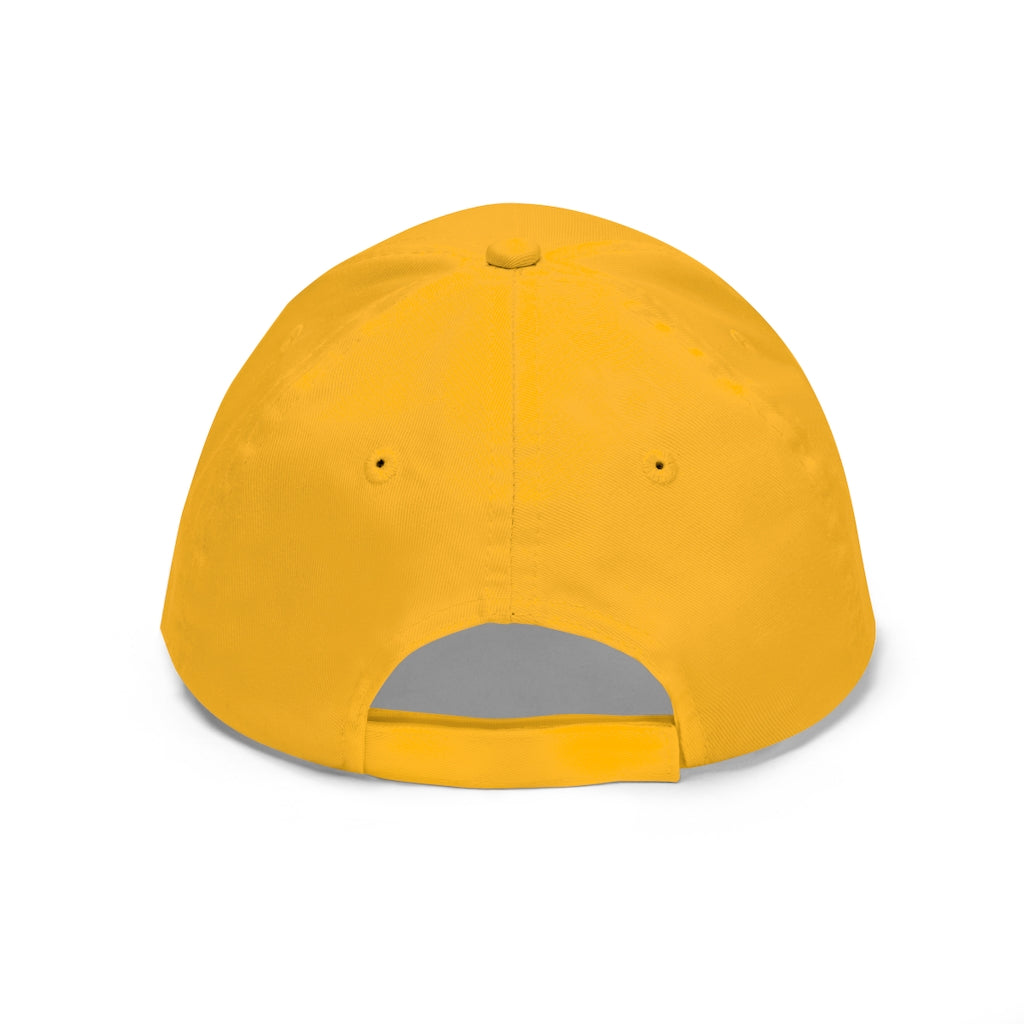 Blastdile Unisex Twill Hat in cotton twill, featuring a classic 6-panel design and adjustable Velcro closure, perfect for outdoor activities.