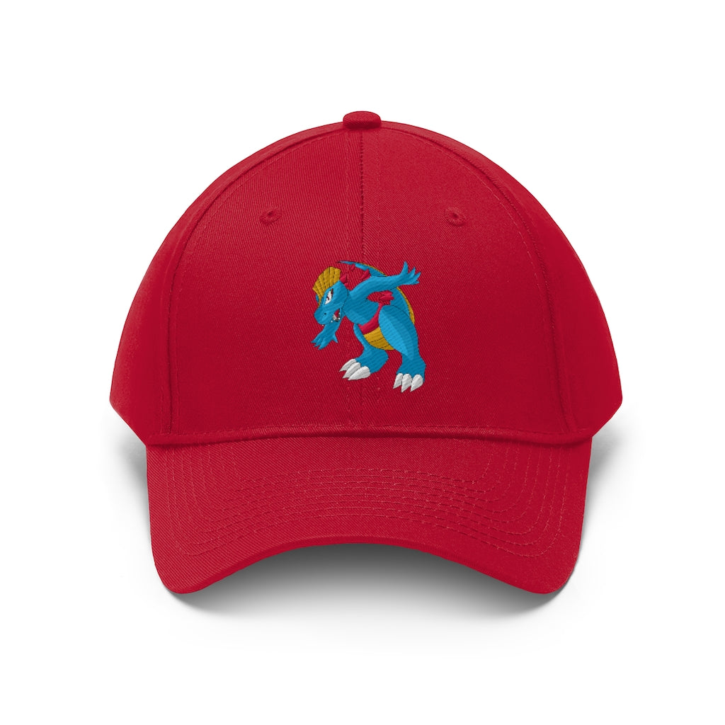 Blastdile Unisex Twill Hat in cotton twill, featuring a classic 6-panel design and adjustable Velcro closure, perfect for outdoor activities.