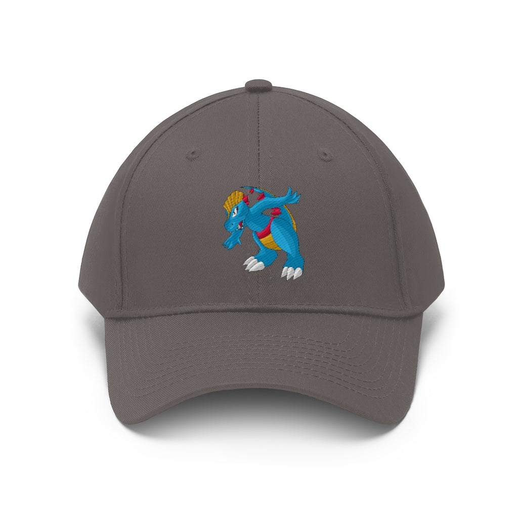 Blastdile Unisex Twill Hat in cotton twill, featuring a classic 6-panel design and adjustable Velcro closure, perfect for outdoor activities.