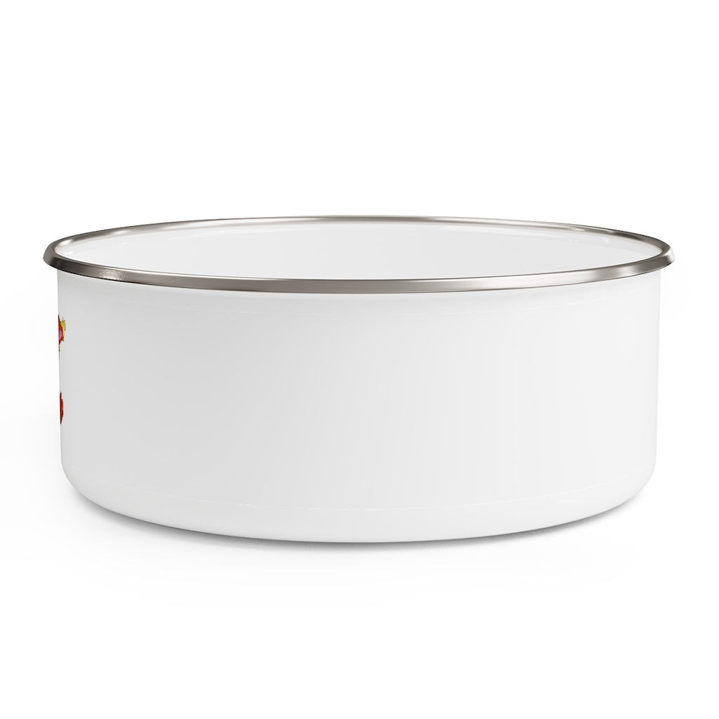 Blazeon Enamel Bowl featuring a stylish design, translucent lid, and anti-slip backing, available in three sizes.