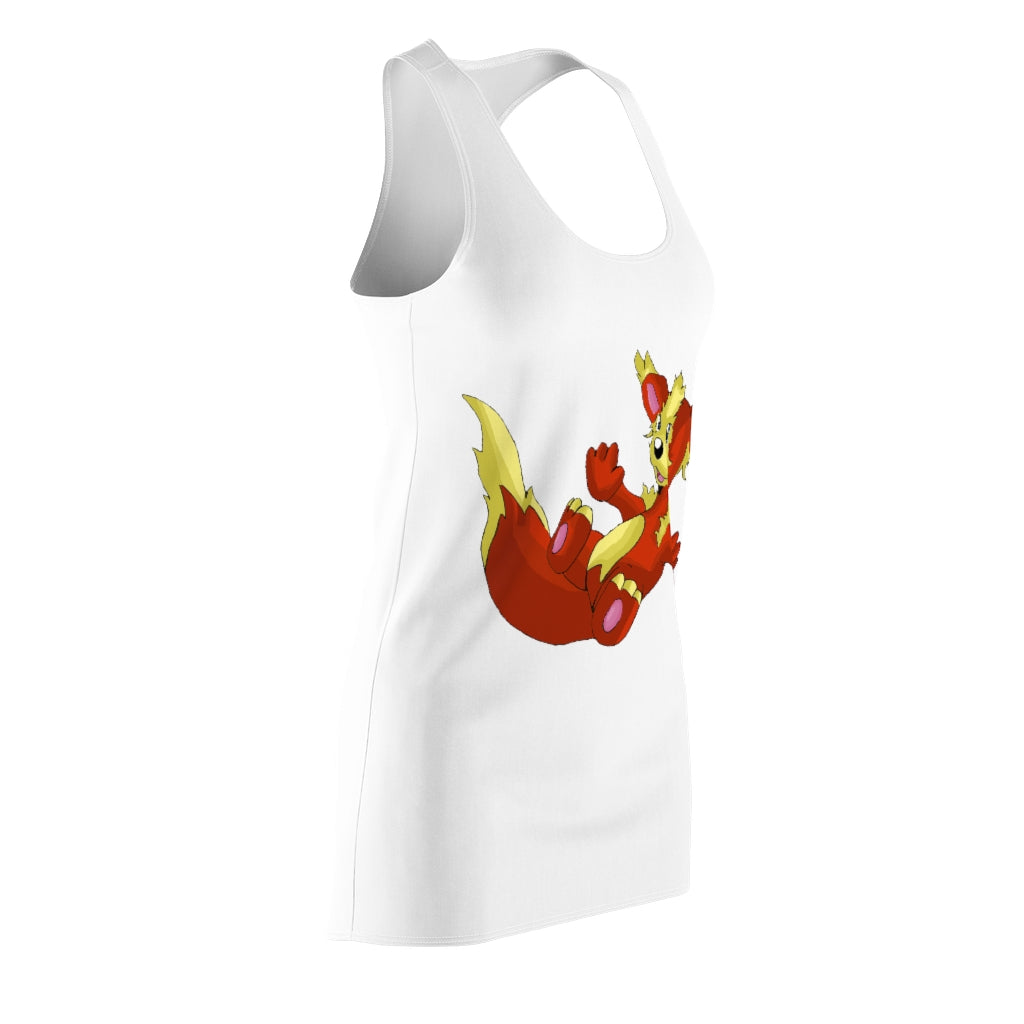 Blazeon Women's Cut & Sew Racerback Dress showcasing a stylish design with a sporty fit, made from lightweight polyester fabric.