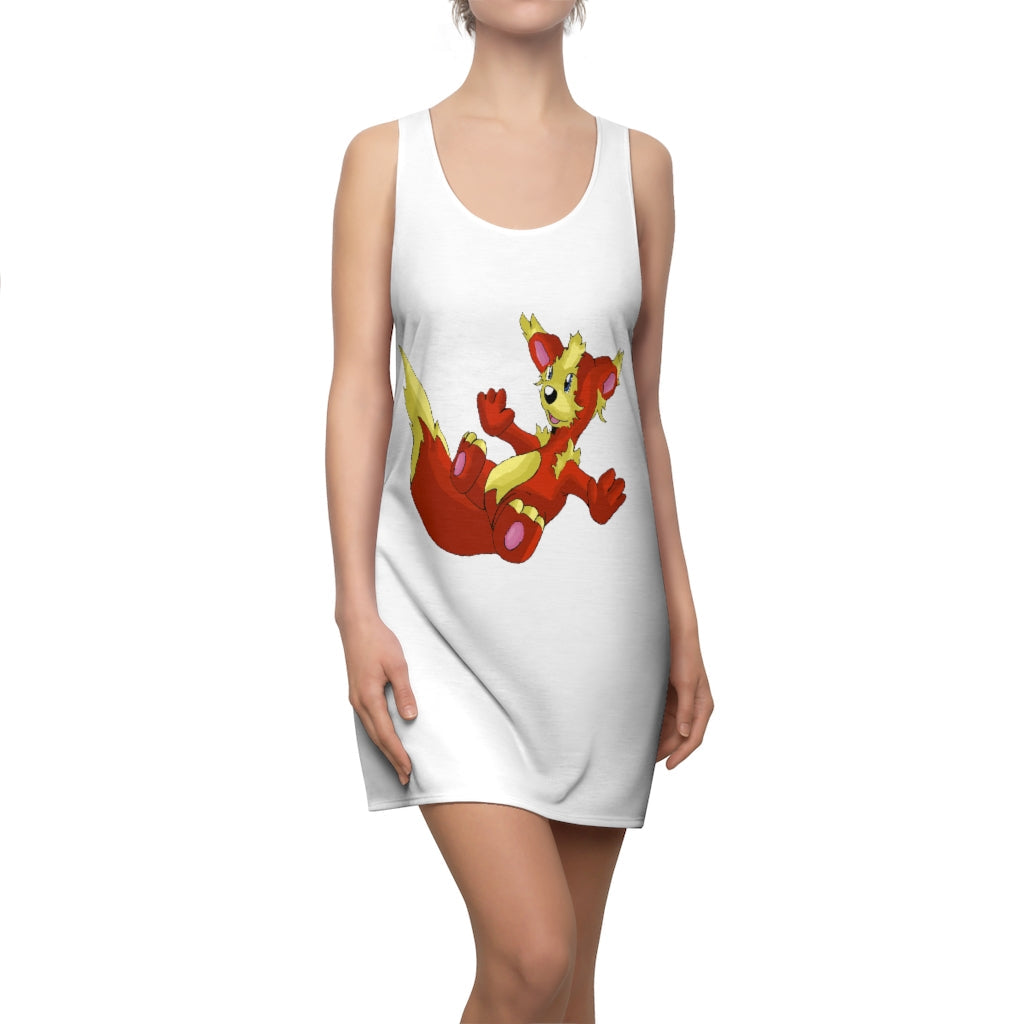 Blazeon Women's Cut & Sew Racerback Dress showcasing a stylish design with a sporty fit, made from lightweight polyester fabric.