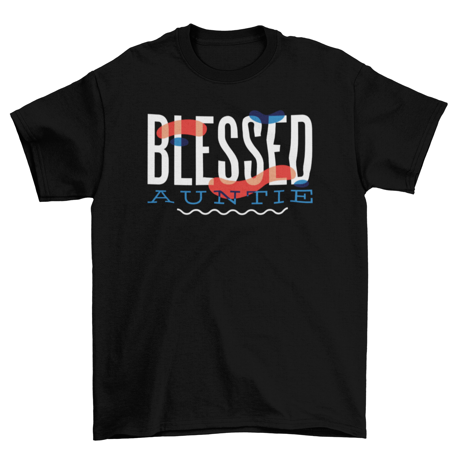 A stylish Blessed Auntie T-Shirt featuring a cool graphic and text, perfect for new aunts.