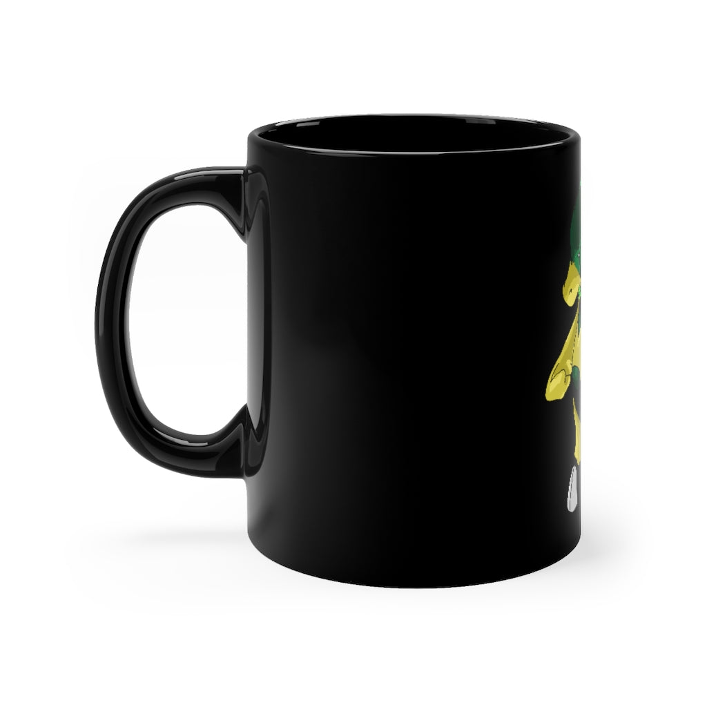 Bliblax Black Mug 11oz featuring a sleek black ceramic design with rounded corners and a comfortable C-handle.