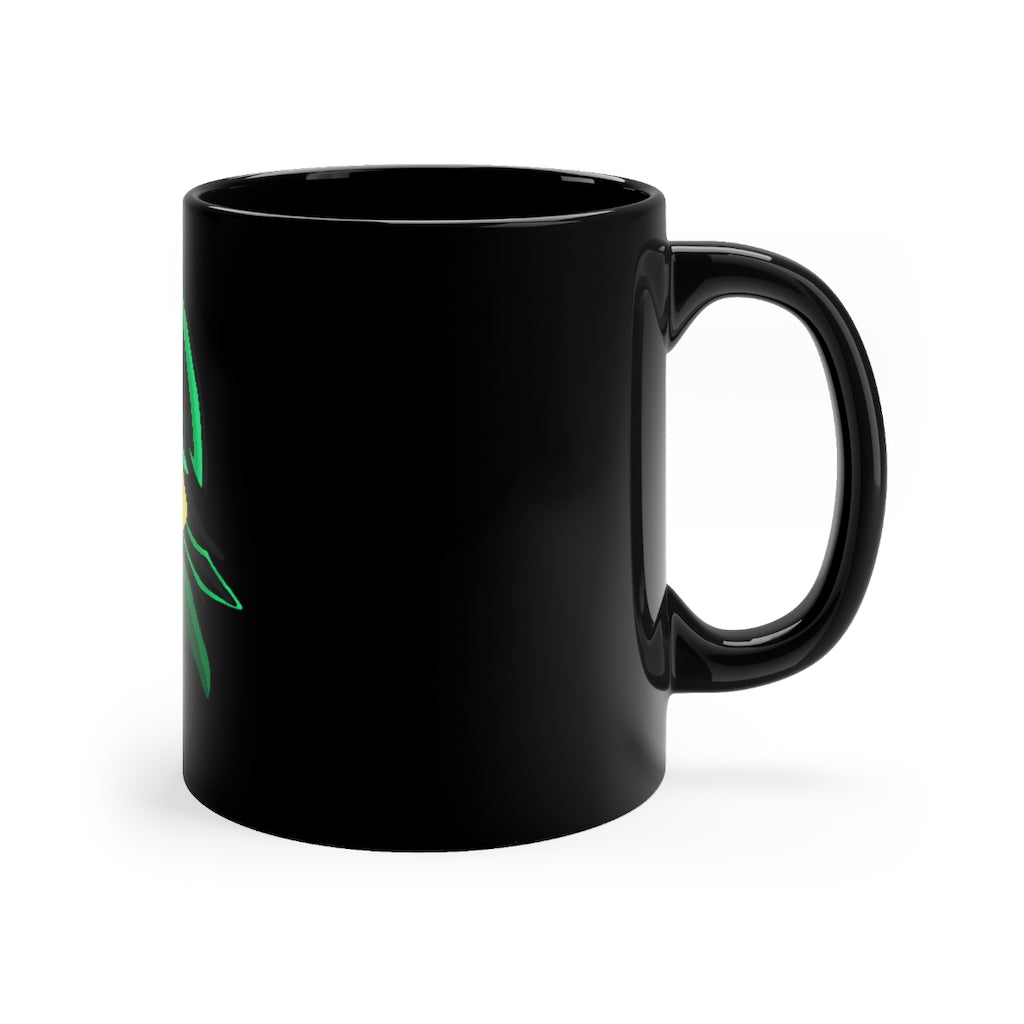 Bliblax Black Mug 11oz featuring a sleek black ceramic design with rounded corners and a comfortable C-handle.