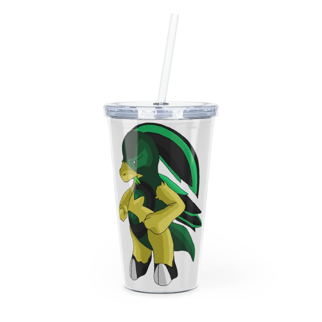 Bliblax Plastic Tumbler with Straw in vibrant colors, featuring a lid and reusable straw, perfect for personalized drinks.