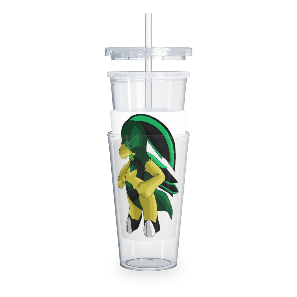 Bliblax Plastic Tumbler with Straw in vibrant colors, featuring a lid and reusable straw, perfect for personalized drinks.