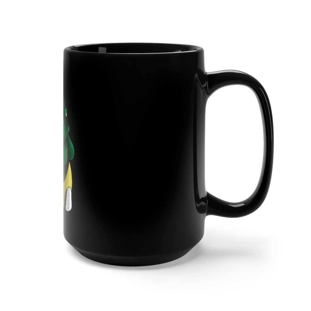 Bliscor Black Mug 15oz, a stylish black ceramic mug with a C-handle, perfect for coffee and tea lovers.