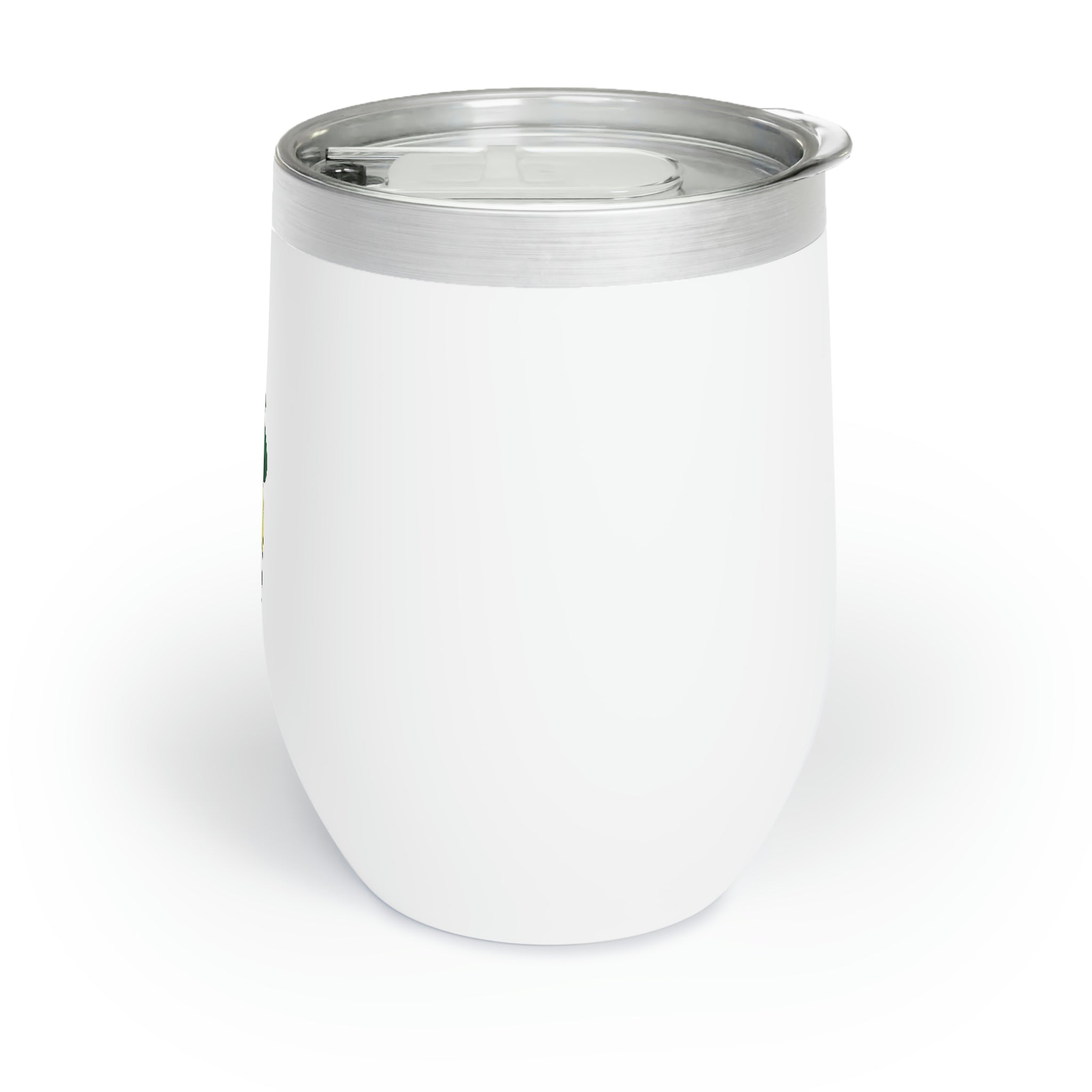 Bliscor Chill Wine Tumbler in stainless steel with a customizable design, showcasing its double-insulated walls and stemless shape.