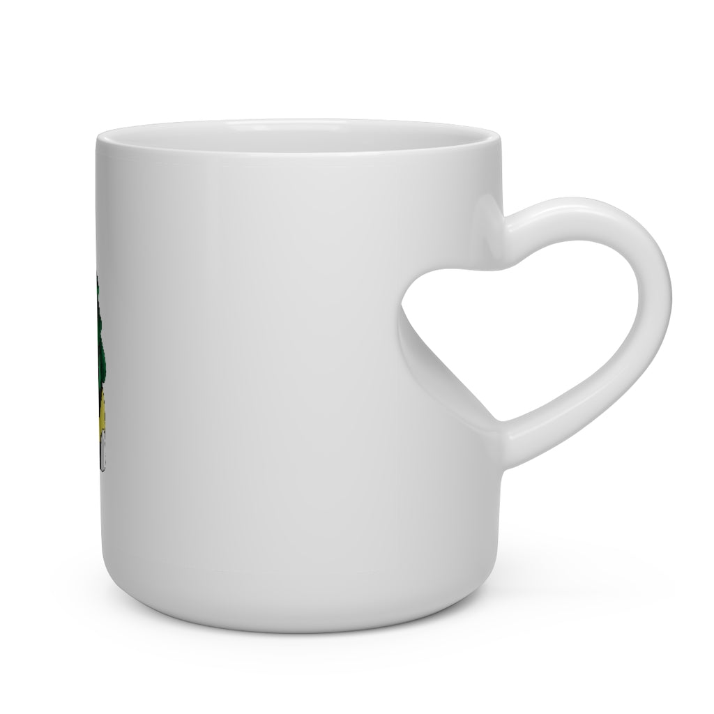 Bliscor Heart Shape Mug, white ceramic with a heart-shaped handle, perfect for hot beverages.