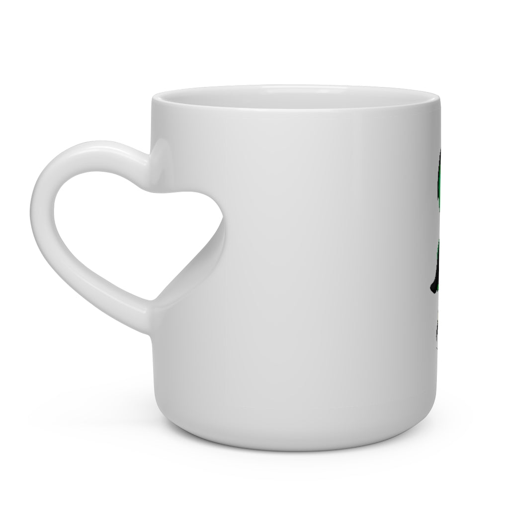 Bliscor Heart Shape Mug, white ceramic with a heart-shaped handle, perfect for hot beverages.