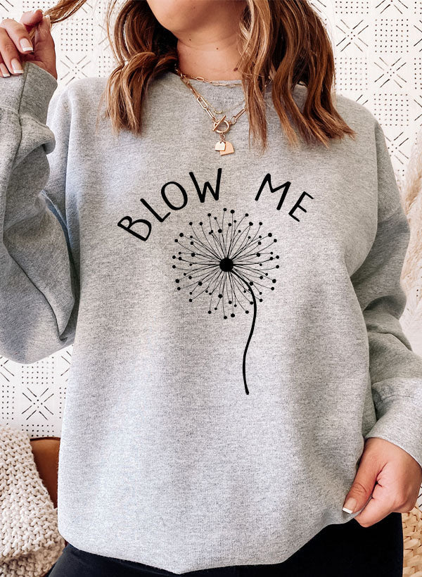 Blow Me Sweat Shirt featuring unique artistic designs, made from soft cotton/poly fleece blend, perfect for casual wear.