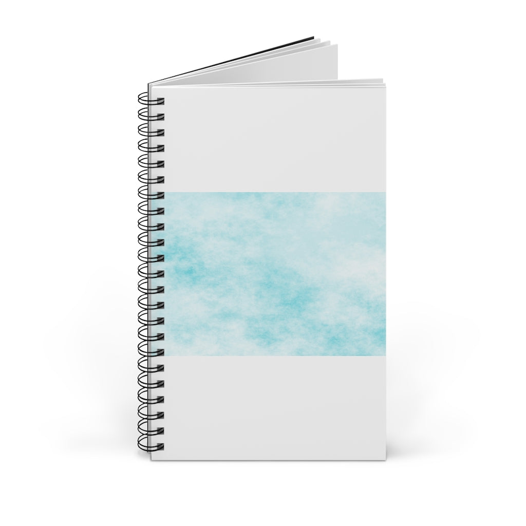 Blue Clouds Spiral Journal featuring a vibrant cloud design, available in various styles including blank, dot grid, lined, and task.