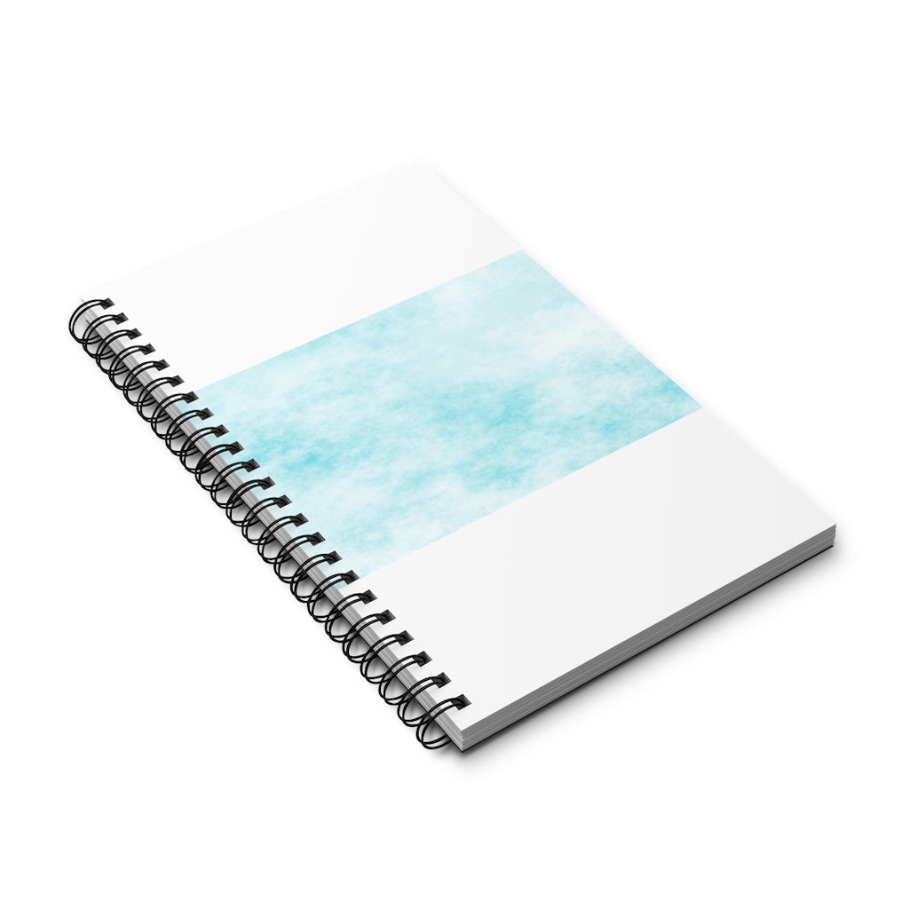 Blue Clouds Spiral Journal featuring a vibrant cloud design, available in various styles including blank, dot grid, lined, and task.