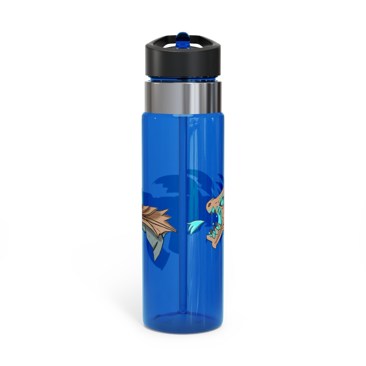 Blue Dragon Gun Kensington Tritan™ Sport Bottle, 20oz, featuring a screw-on lid, straw, and carabiner hook, made from durable BPA-free Tritan plastic.